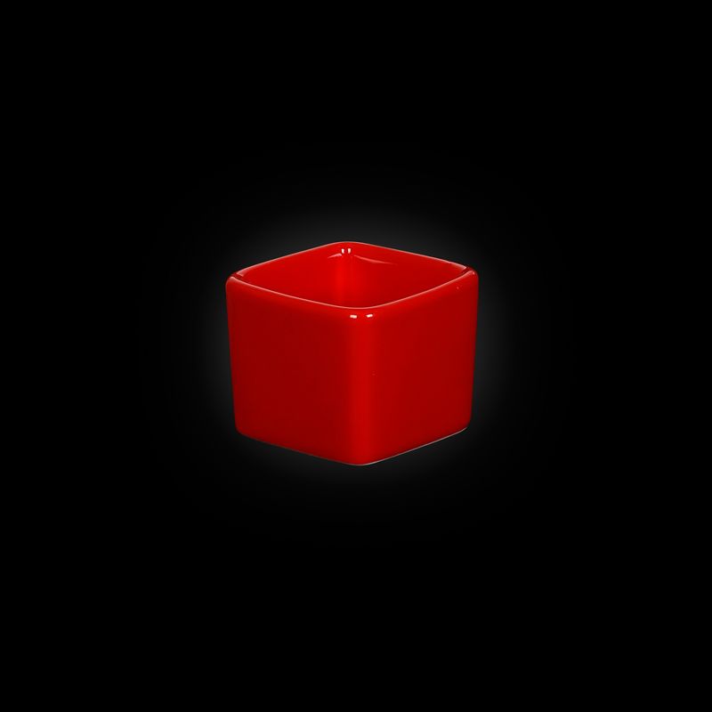 Емкость для соуса квадратная красная Colore "Corone" 50мм 60мл [LQ-SK0023-R]